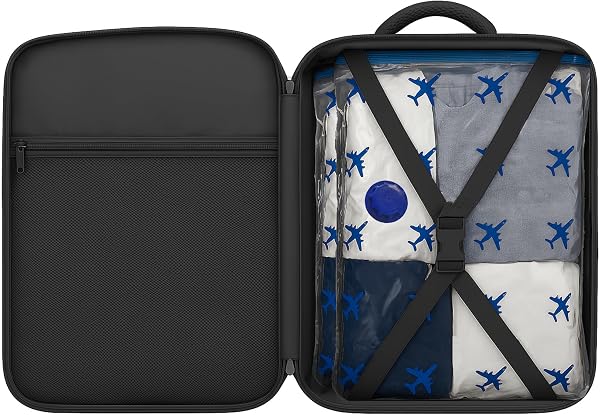 Lavatelli - Set 4 Sacchetti Sottovuoto da Viaggio 40x45 cm, Compatibili con Zaino Ryanair 40x30x20 e Bagaglio a Mano, Sacchi Salvaspazio con Valvola Universale, Accessorio Travel per Voli Low Cost - 3