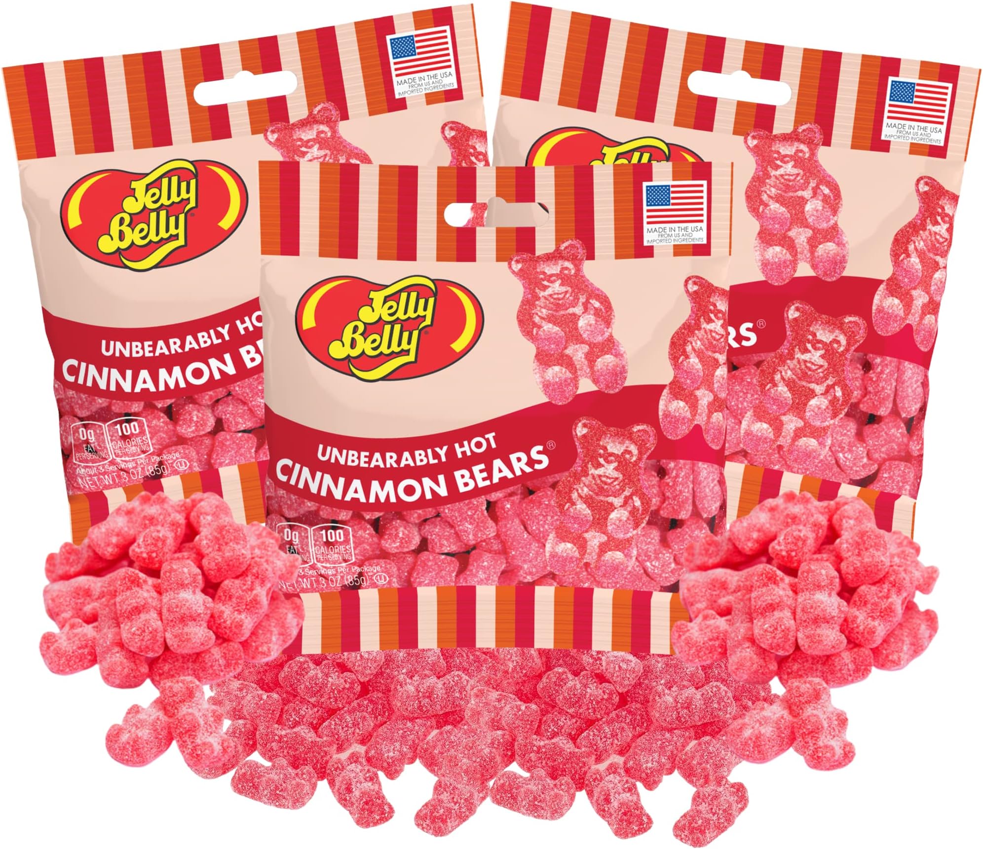 Unbearably Hot Gummy Bears, Spicy Gourmet Chewy Candies, Bulk Shareable Candy for Goodie Bags and Party Favors, Pack of 3, 3 Ounces