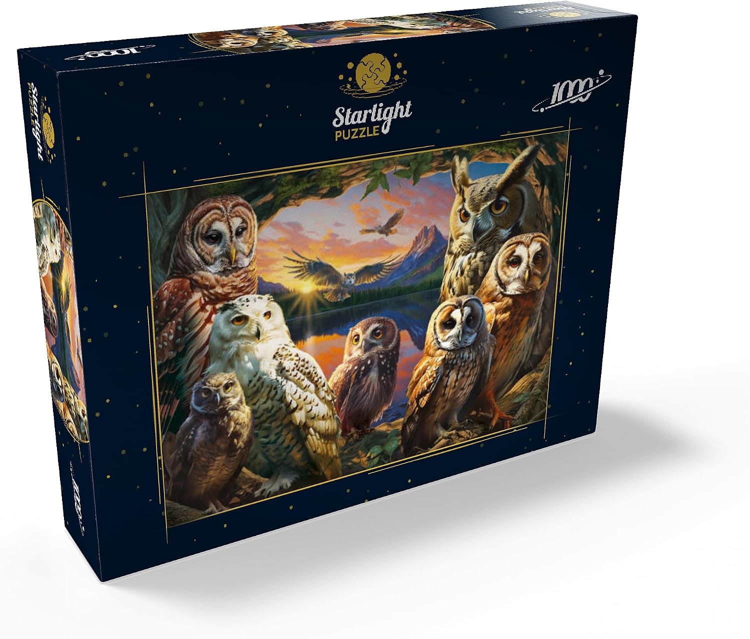 MyPuzzle Owls At Sunset - Premium 1000 Piece Jigsaw Puzzle for Adults