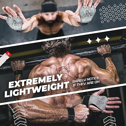 Miniatura 5 de JerkFit Puños de gimnasia veganos de 2 dedos para protección de manos de entrenamiento cruzado, agarres de mano para barras de gimnasia, protectores