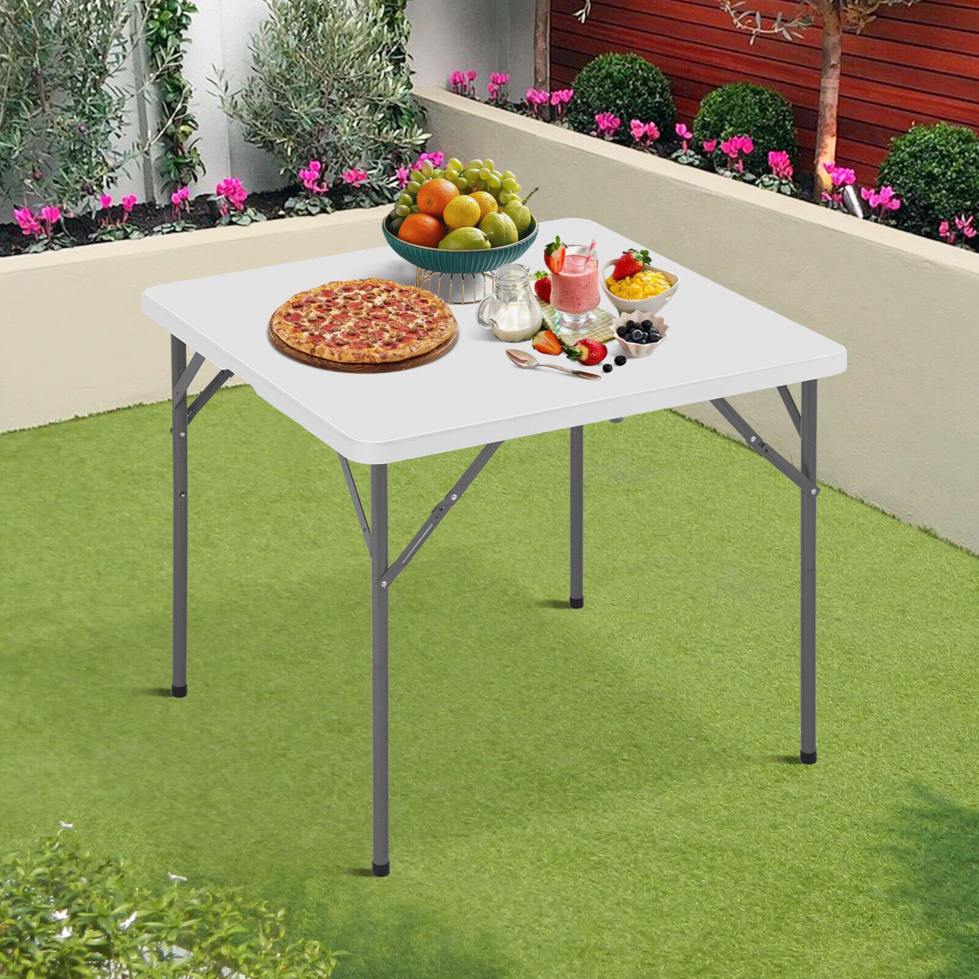 Well Home Table Pliante foramto carrée en polyéthylène 70 x 70 x 75 cm