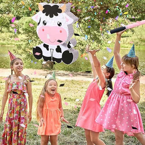 Miniatura 10 de Paquete de piñata de dardo de cerdo con venda, murciélago y confeti, suministros para fiesta de cumpleaños, piñata grande de 15.75 x 11.81 x 2.95