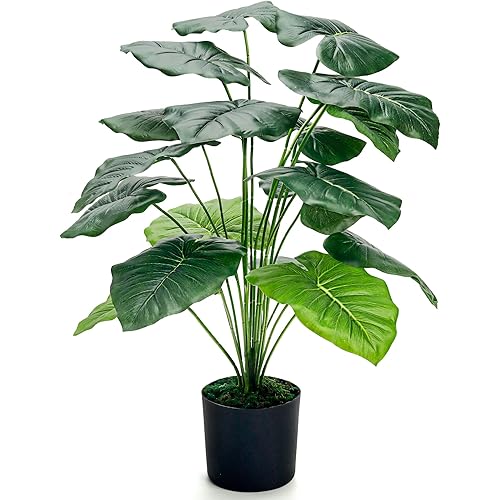Der Rose 28'' Fake Plants Large Artificial Tropical Faux Plants Indoor Tall for Room Home Bathroom Farmhouse Outdoor Decor