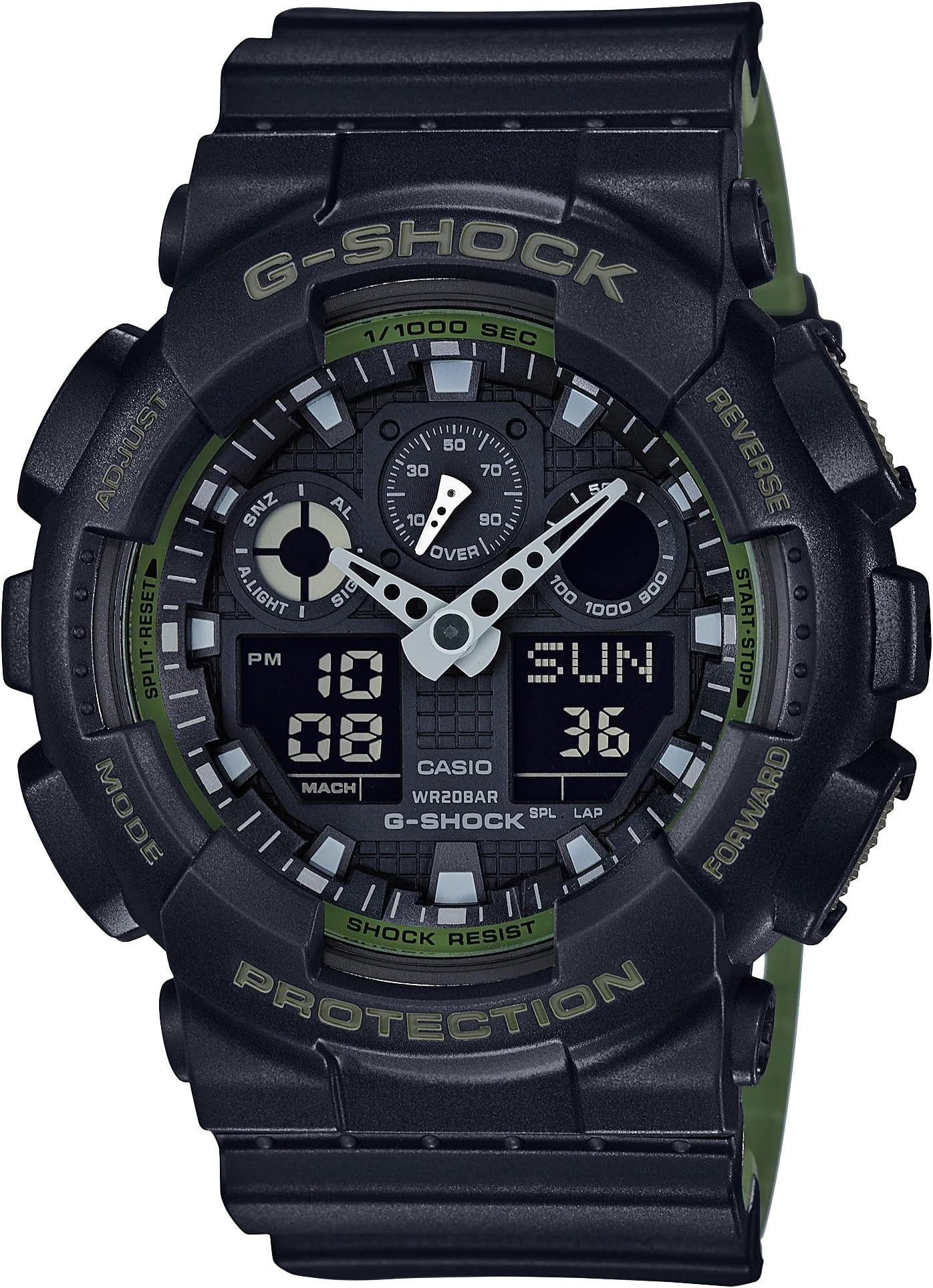 GA-100L-1A G-Shock GA-100 Military Series Watch (Black/One Size)