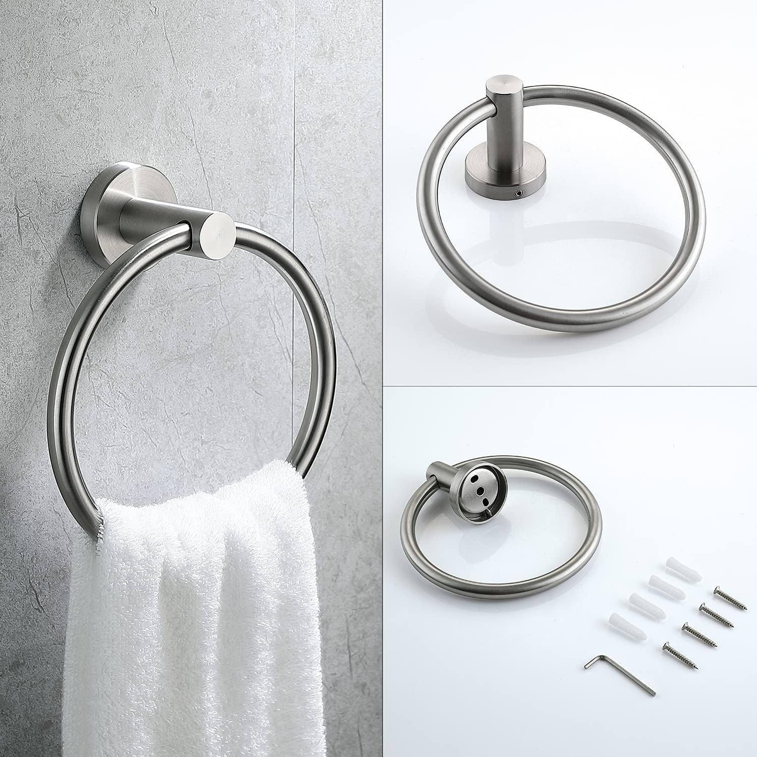 Ntipox 5 Piece Stainless Steel Bathroom Hardware Set Include 20 " Bath Towel Bar ,Hand Towel Ring, Toilet Paper Holder,and 2 Robe Towel Hooks,Bathroom Accessories Kit Nickel Brushed… : Tools & Home Improvement