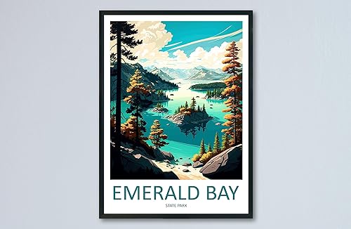 Emerald Bay State Park - Arte de pared para colgar en la pared, decoración del hogar, decoración del hogar, amantes del arte de California