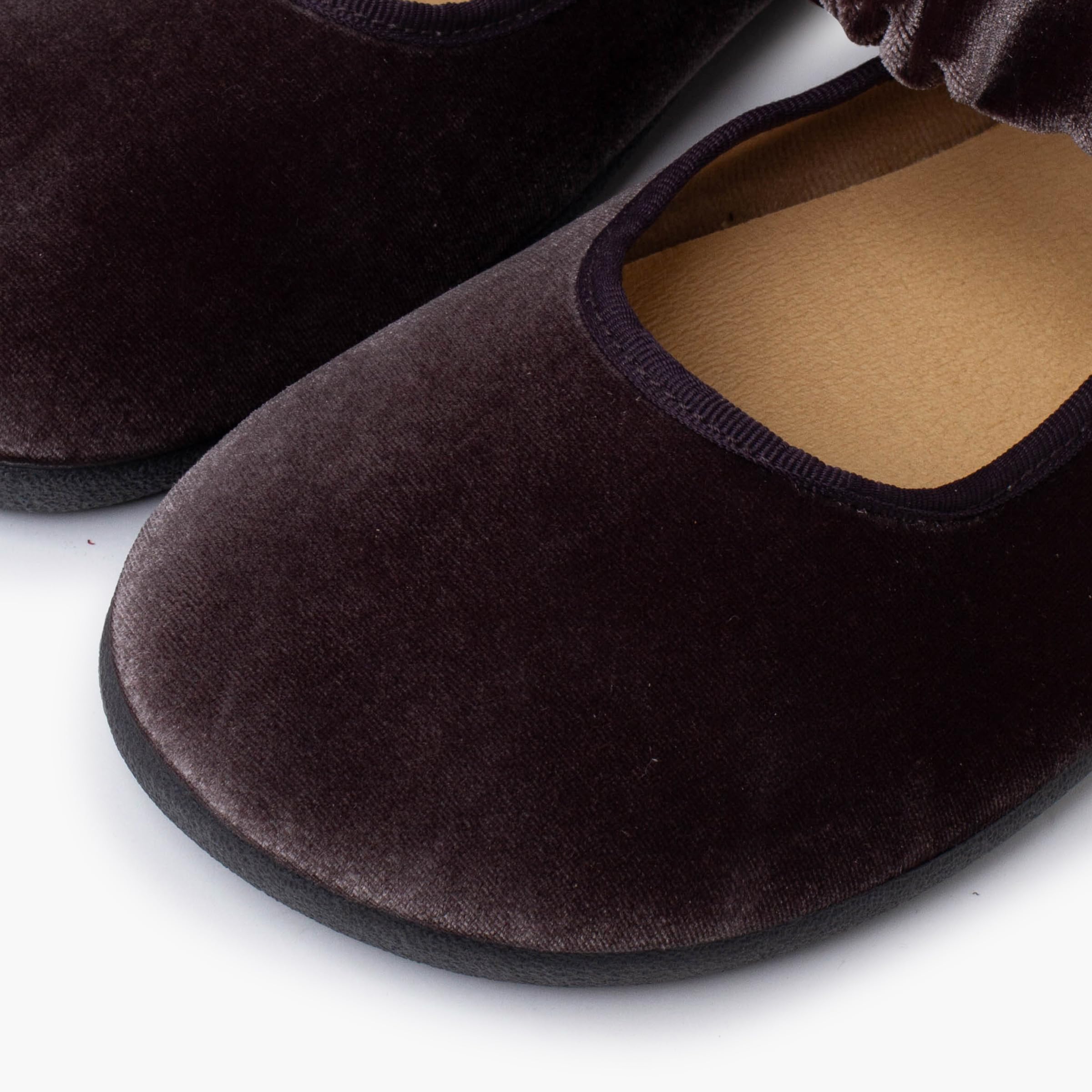 Pisamonas Merceditas Barefoot Terciopelo Tira Fruncida