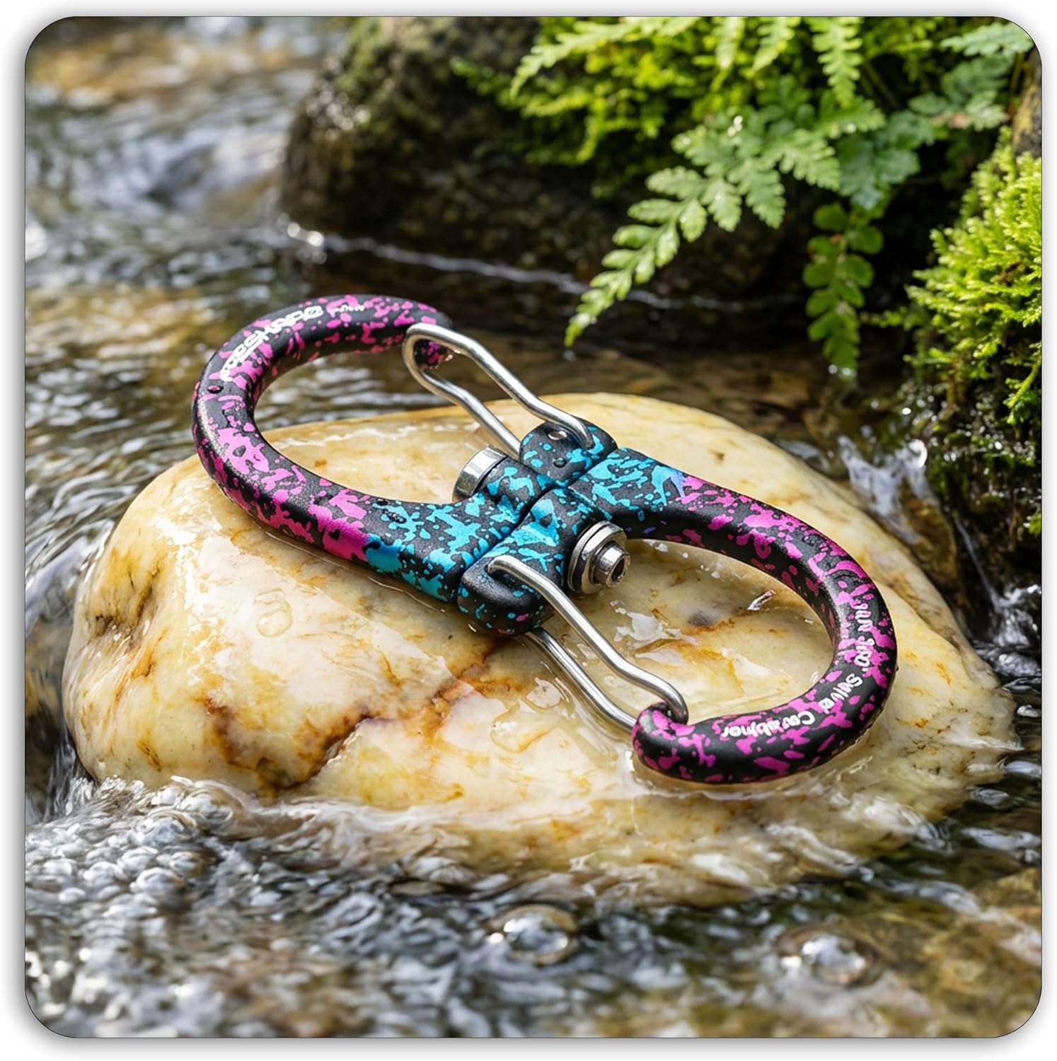 FresKaro 1kN Double-Ended Wiregate Carabiner Clip, Patented Design, Reversible 360 Spin, Lightweight Utility Hook for Hiking, Camping, Fishing, Birdfeeders, Keychain, Not for Climbing