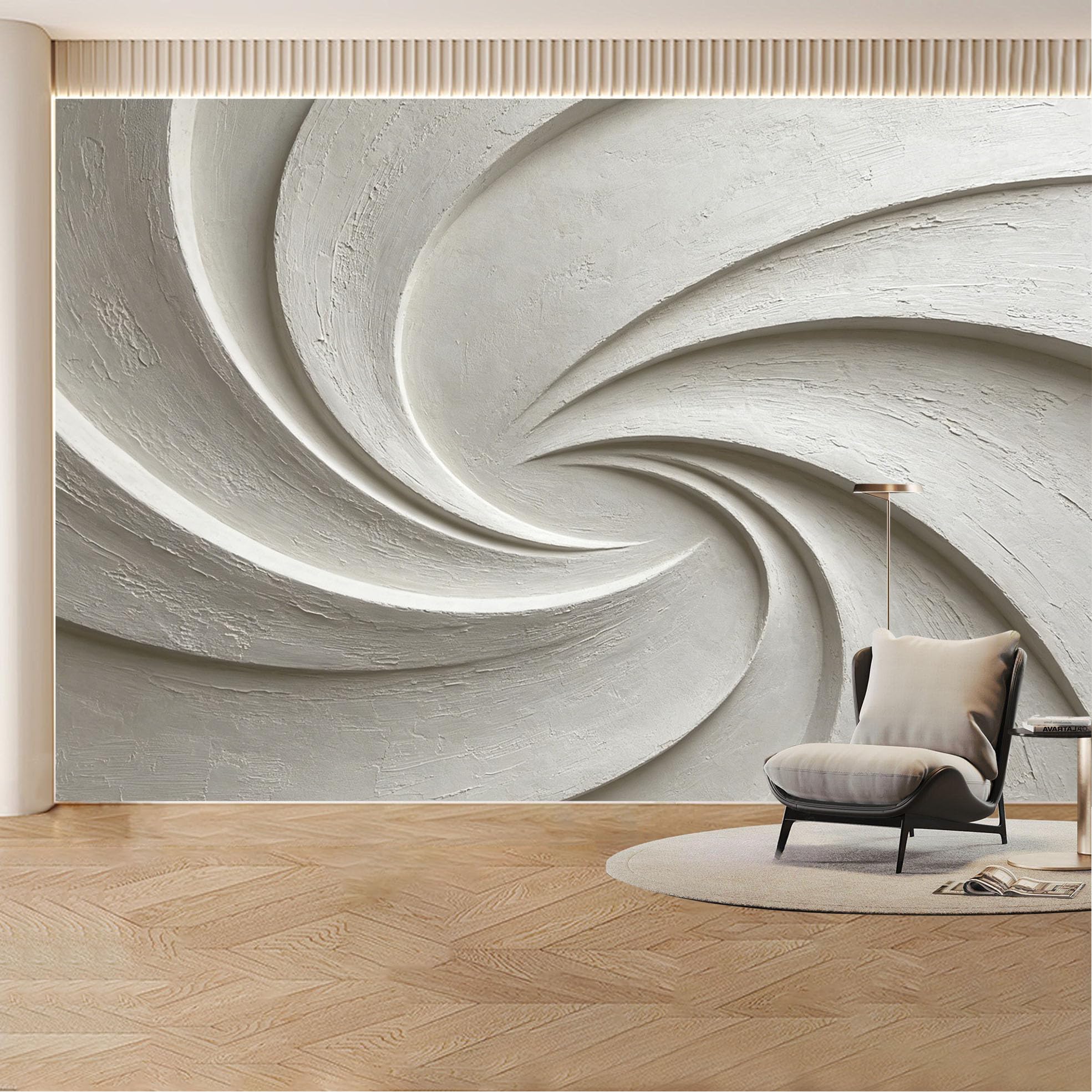 Custom Wall Mural Wallpaper Abstract Swirl Texture， 3D Effect Modern Wall Decor Large Wall Art， Minimalist Luxury Removable SelfAdhesive Large Photo for Living Room， Bedroom， Office