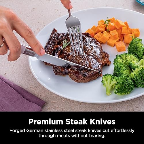 Miniatura 5 de Ninja K52015 Foodi NeverDull 15 Piece Premium Knife System, Wood Series Block, German Stainless Steel, with Built-in Sharpener, Stainless