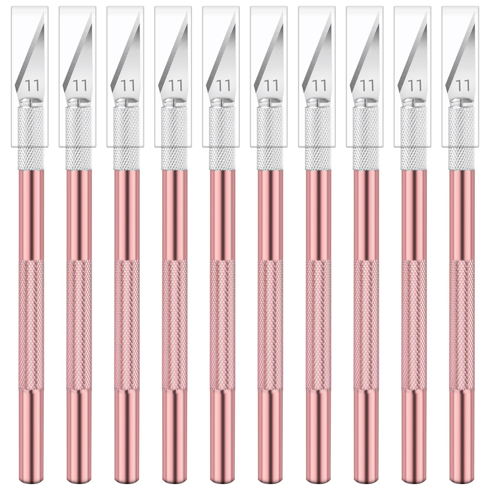 10 Pack Exacto Knife Set – Precision Craft Knife, Hobby Knife, and Art Knife Kit for Cutting, Carving, Engraving, Scrapbooking, and DIY (Pink)