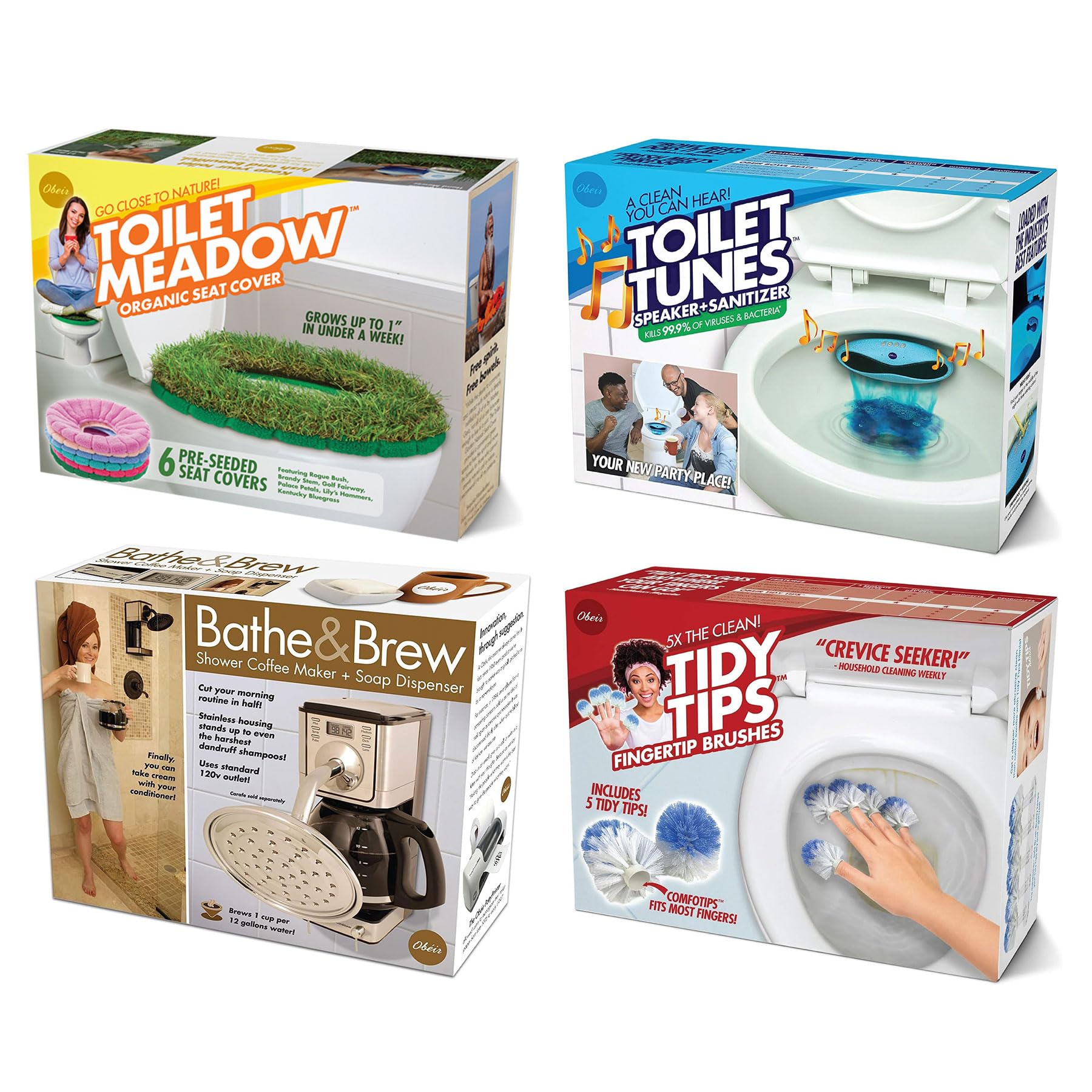 Prank-O Prank Gift Box Bundle Set 5, 4 Unique Gift Boxes, Wrap Your Real Present in a Funny Authentic Prank-O Gag Present Box, Medium-Sized Novelty Gifting Box for Pranksters, Holiday Gifting