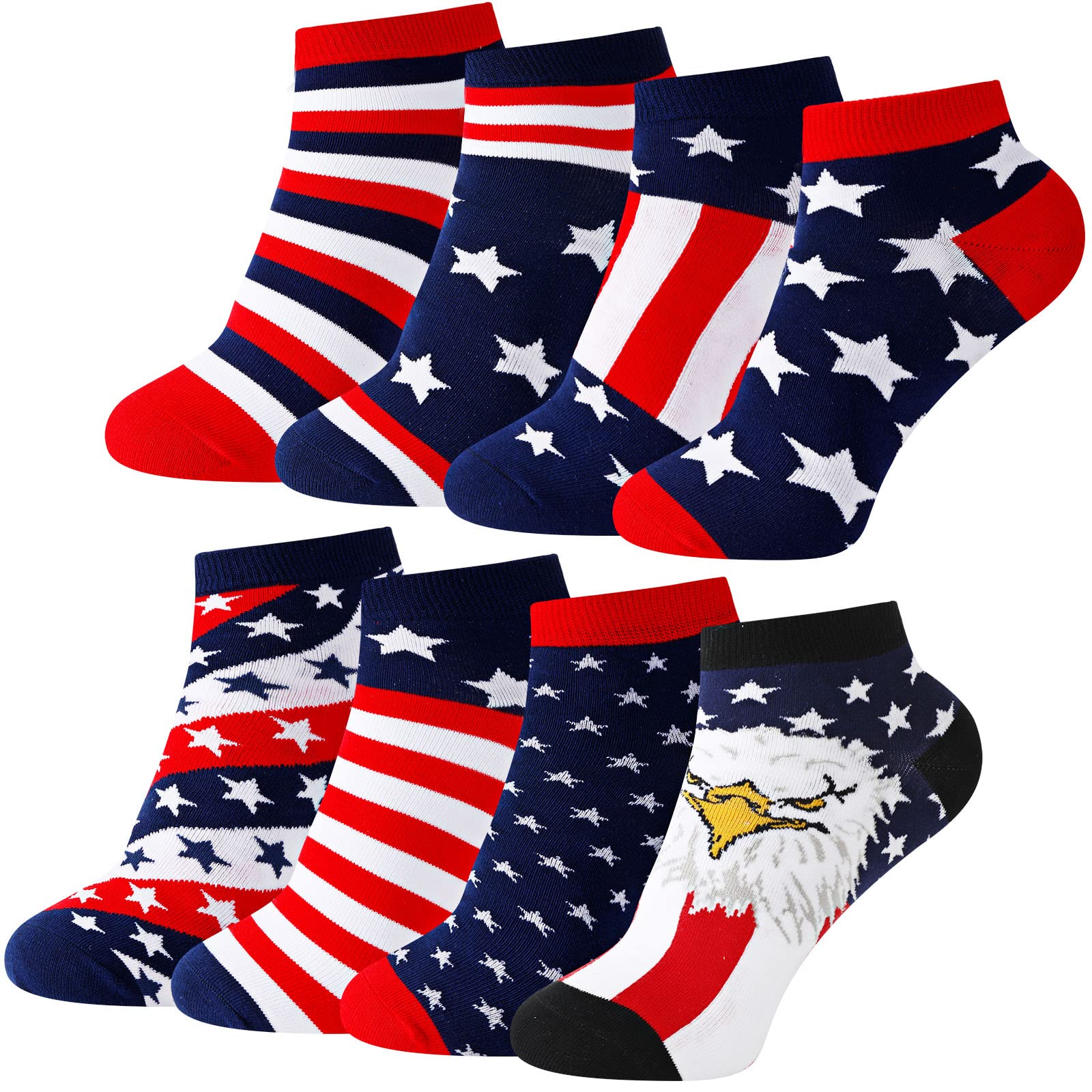 2 Paires Chaussettes Drapeau Américain Fun - Chaussettes USA Pour Hommes Et Femmes