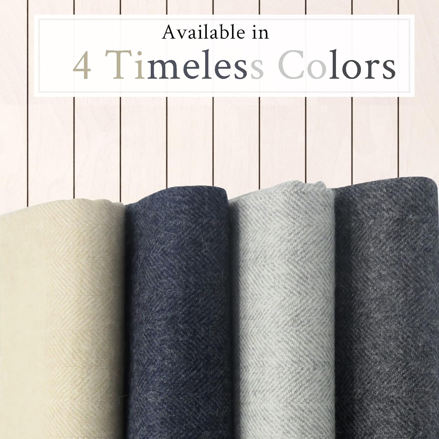 100% Baby Alpaca Wool Herringbone Weave - Limited Production Ethically Sourced Throw Blanket Warmer Than Wool - Decorative Comfy Blanket for Couch, Sofa, or Beds - Off-White/Cream - Image 4