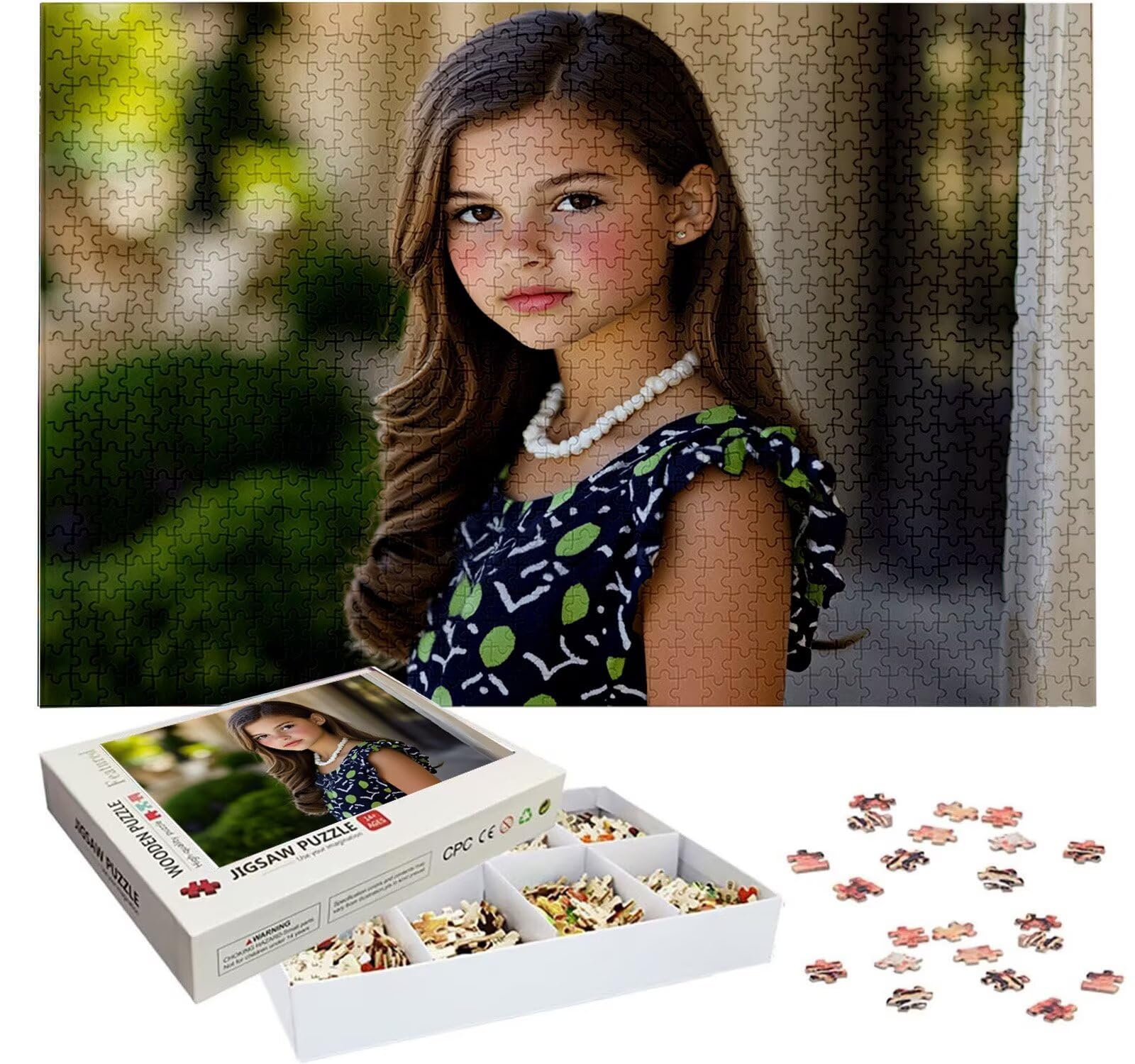 Puzzle Personalizado con Foto, Personalizada Rompecabezas Personalizado Diseña tu Logo Foto o Texto, Personalizado Navidad Halloween San Valentín Parejas Niños Familia Amigos h-341