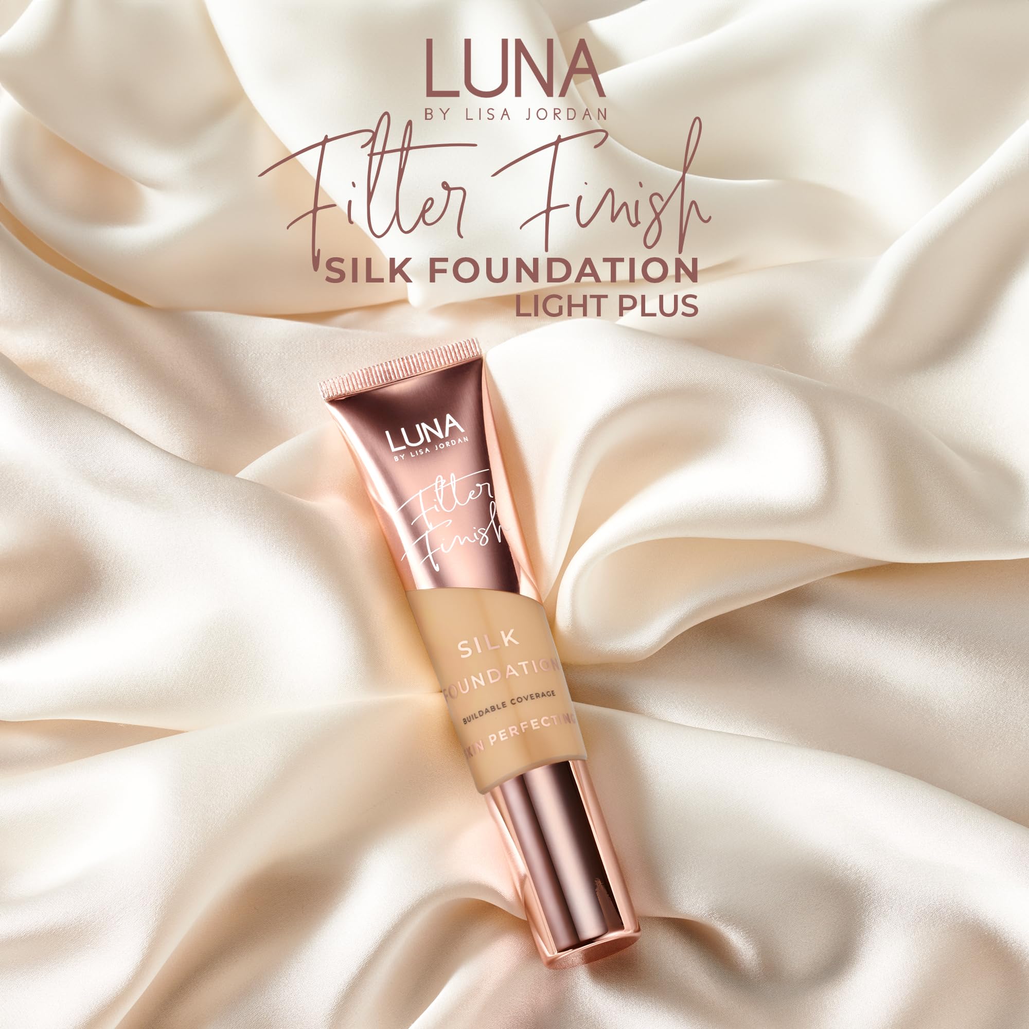 LUNA Silk Foundation in LIGHT PLUS Shade, Contains Hyaluronic Acid, Vitamin C & A, Aloe Vera, and Shea Butter - Image 2