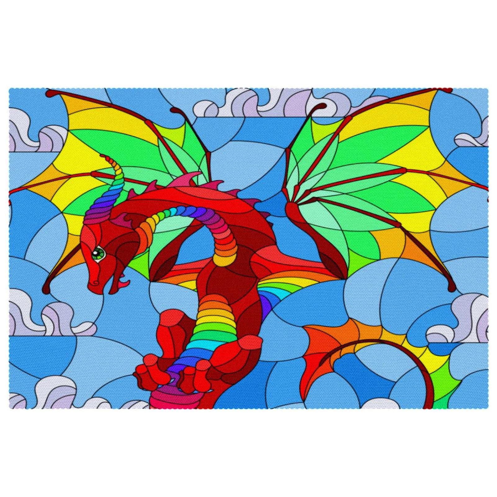 Set de table tissu Oxford motif dragon pour une décoration de cuisine chic