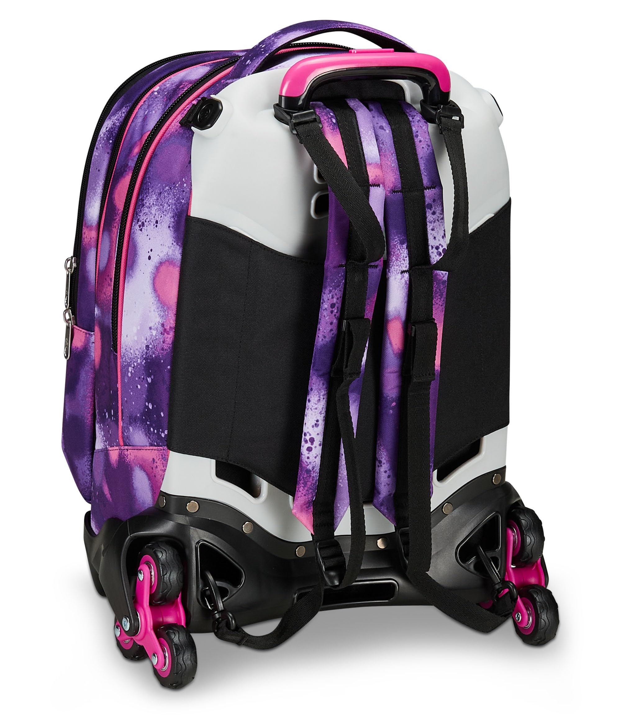 Seven Trolley Scuola Jack Detach 3 Ruote, Viola Fucsia, Bubble Street, 3 in 1, Zaino Con Carrello Sganciabile, Tasca Amovibile Uso Zainetto e Crossover System, Zaino Scuola Viaggio, Bambina Ragazza