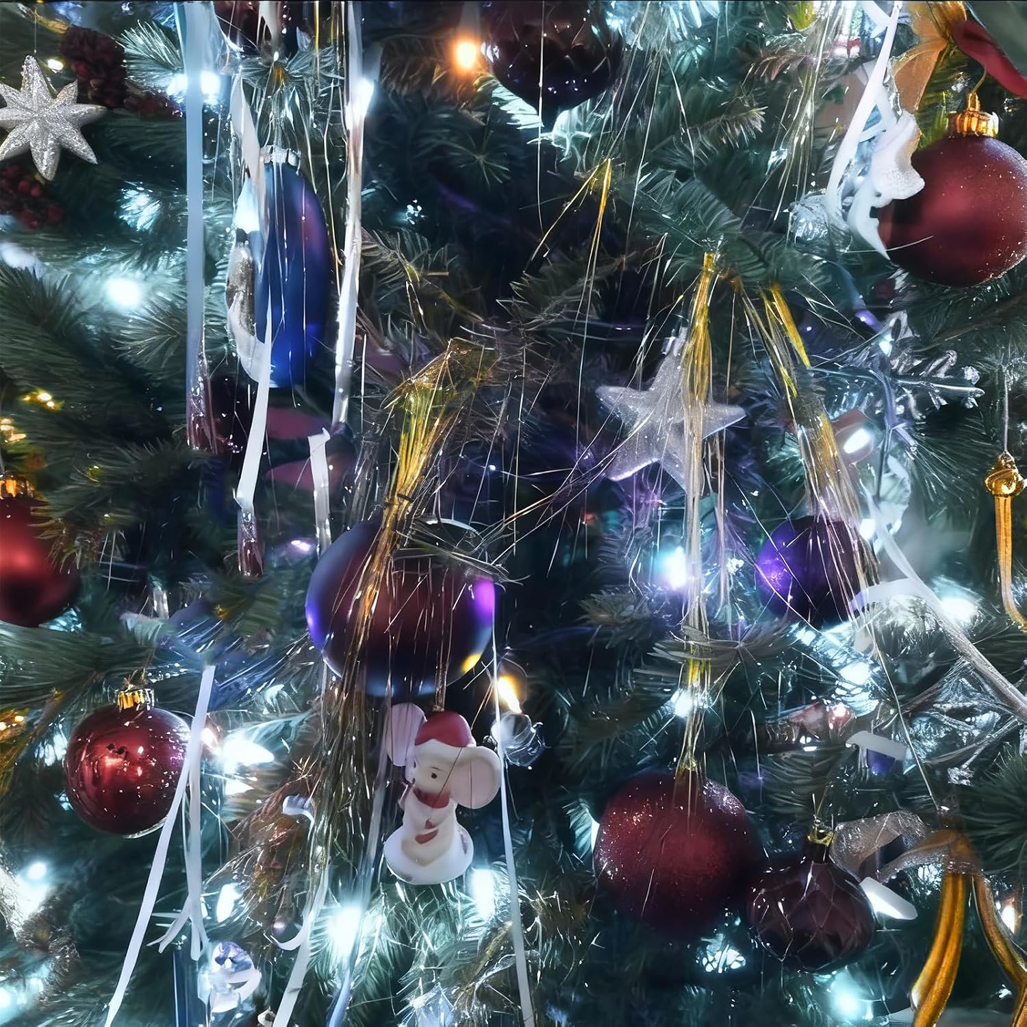 Tinsel Icicles 2000 Strands Metallic Laser Gold Tinsel Christmas Tree Streamer Party Decoration 19.7 Inch Tinsel for Christmas Tree Icicles Indoor Outdoor Xmas New Year Disco Birthday Party Supplies