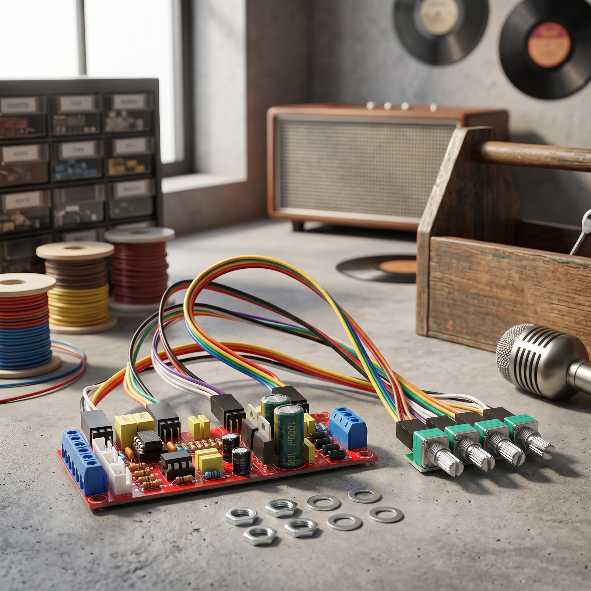 Płytka Przedwzmacniacza Audio z Regulacją Głośności, Wzmacniacz Stereo DIY do Głośników dla Systemów Audio