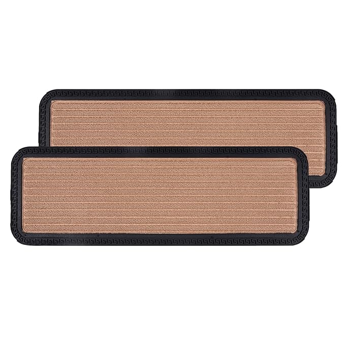 Black gold The Finer Touch Step Mat, Polypropylene Rubber Back High Water Absorbent Anti Slip Indoor/Outdoor Mat