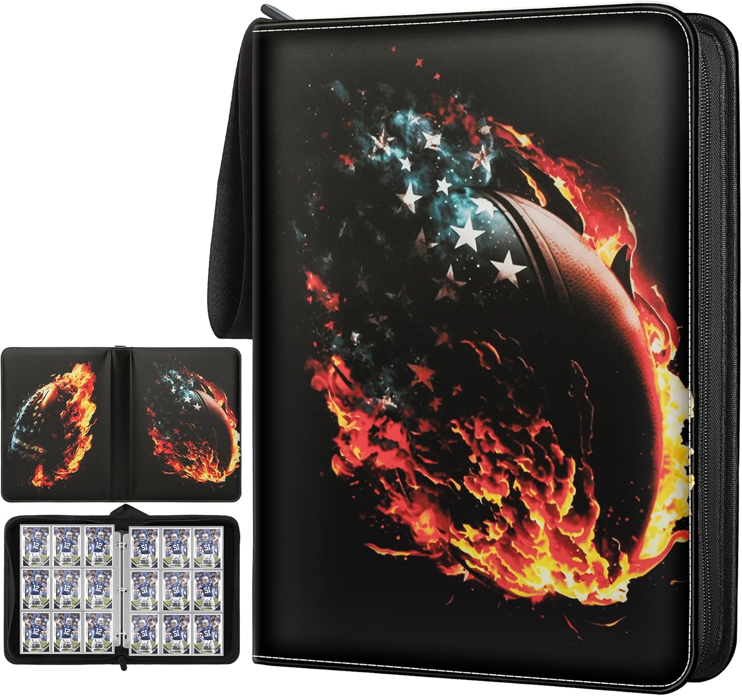 Rugby Card Sleeves Binder - 900 Pocket Sports Card Holder Compatible with Topps Baseball, Football, Rugby & More