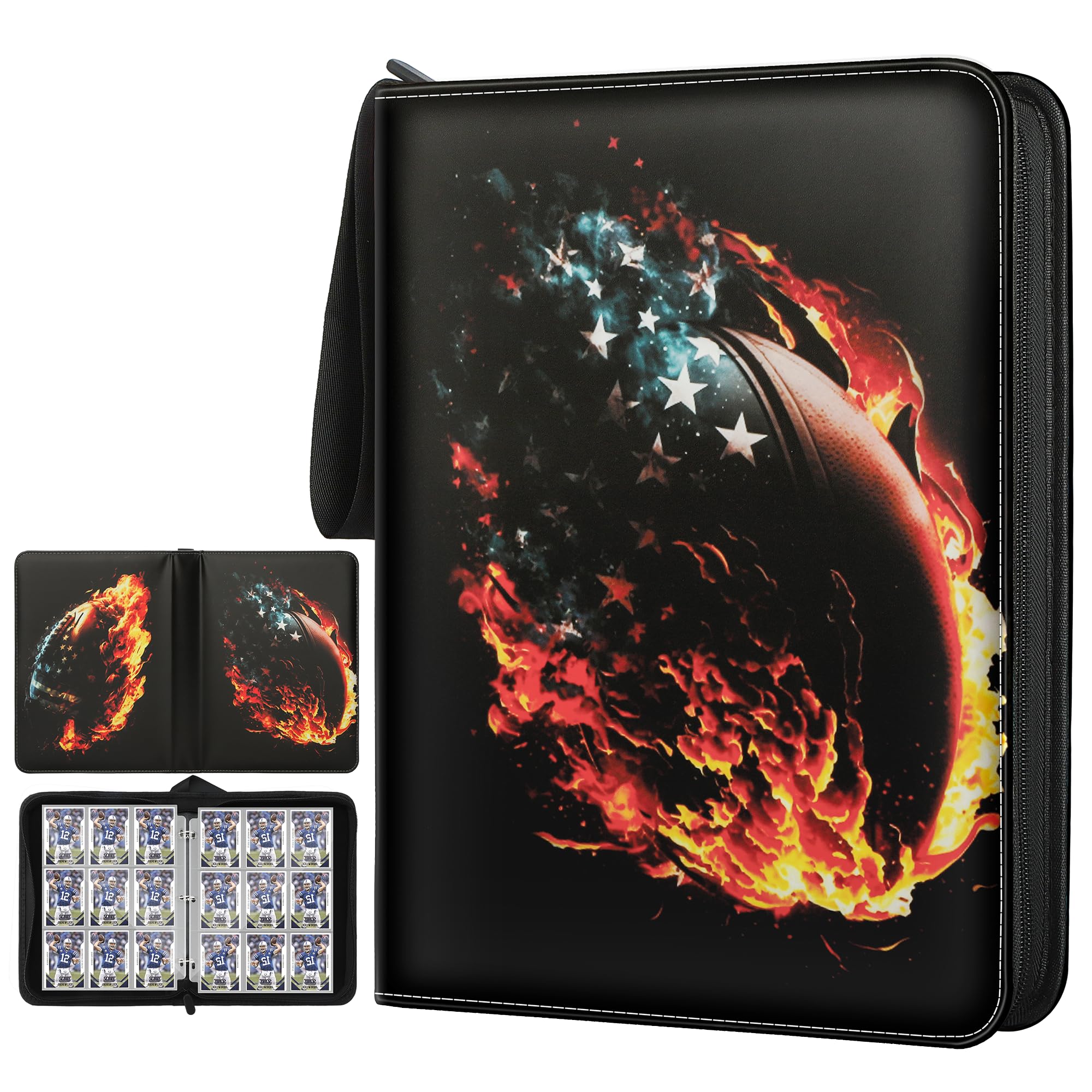 TCGUARD Rugby Card Sleeves Binder - 900 Pocket Sports Card Holder Compatible with Topps Baseball, Football, Rugby & More