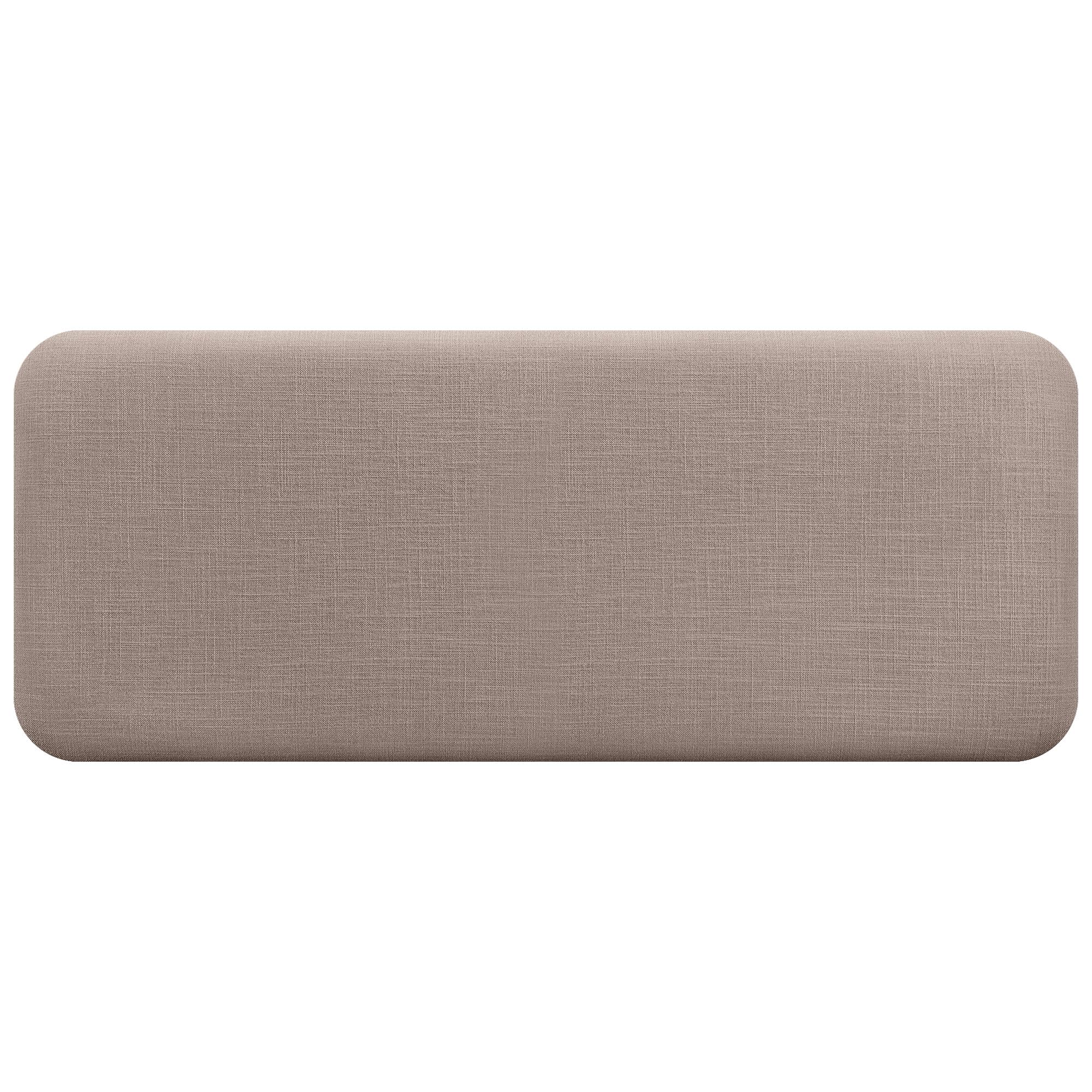DHOME Gepolstertes Glattes Abgerundetes Kopfteil aus Naturleinen für Wand Akustik-Kopfteile Schalldämmend Kopfende Bett Schlafzimmer (Erde, 160cm)
