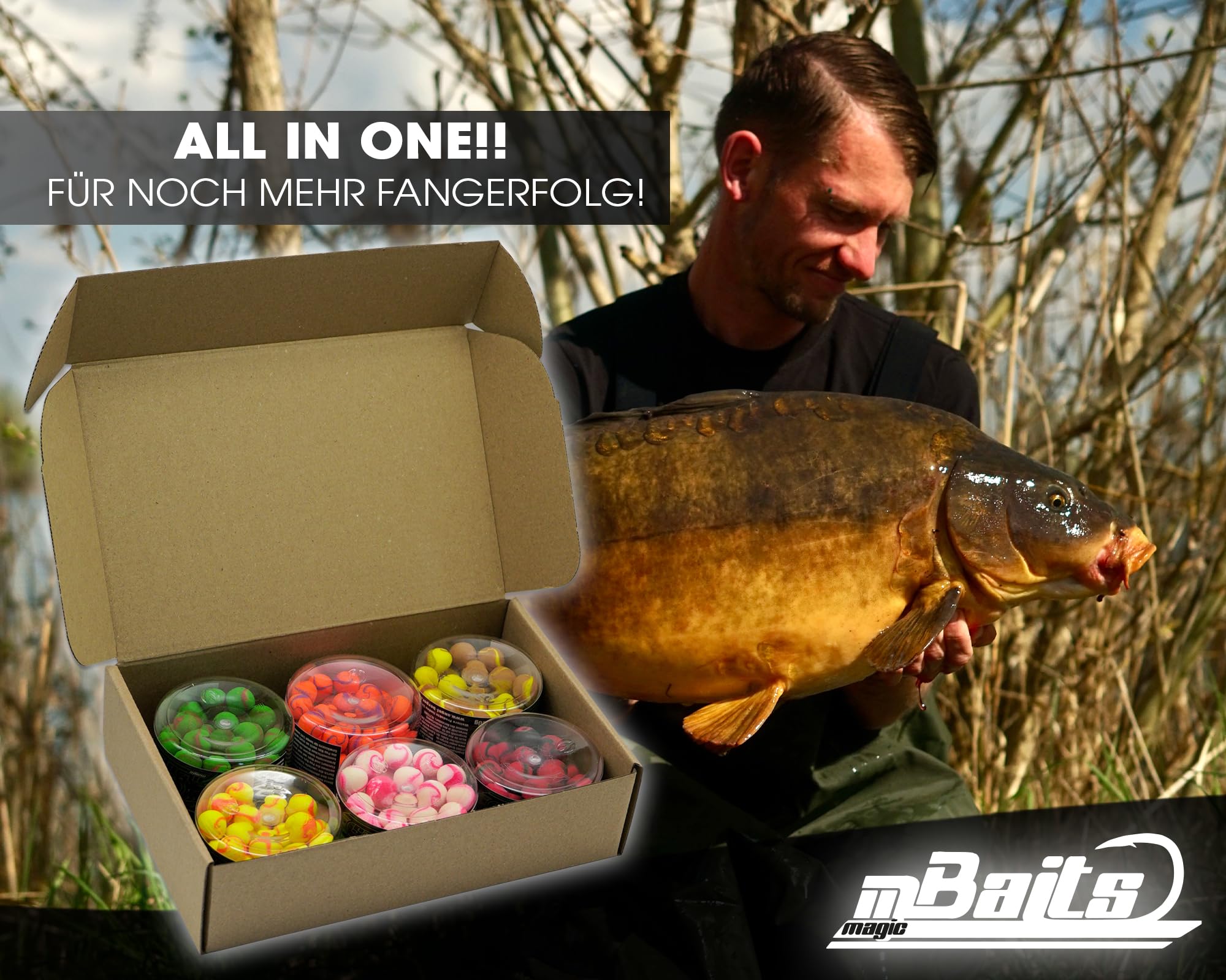 Angel-Berger Magic Baits Bait Bundle Premium Two Tone Pop Ups All in One Köderset Pop Up Boilies Sparpack Carp Hookbaits Floating Vorteilspack Boilies schwimmend