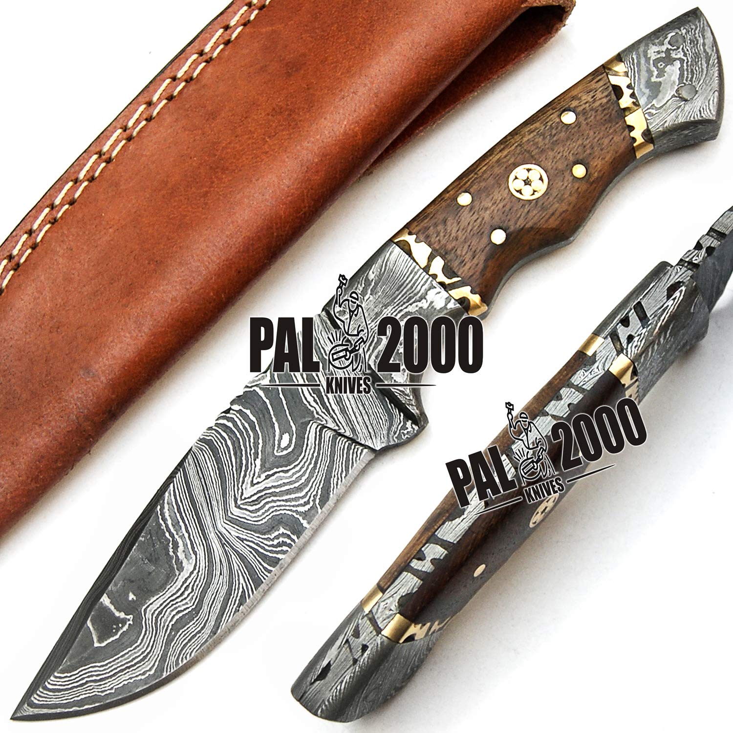 9568-Sjpm - Handmade Damascus Steel Knife - Solid Rose Wood Handle — Amazon image 8