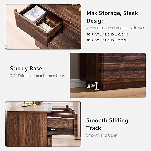 Miniatura 8 de Mesa de centro moderna de madera de granja de 48 pulgadas con 4 cajones de almacenamiento grandes mesa de centro decorativa rústica para sala de