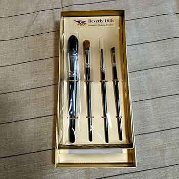 Beverly Hills メイクブラシセット 4本 熊野筆　白鳳堂　　美品 Amazon.co.jp: Beverly Hills メイクブラシセット 4本 熊野筆 白鳳堂