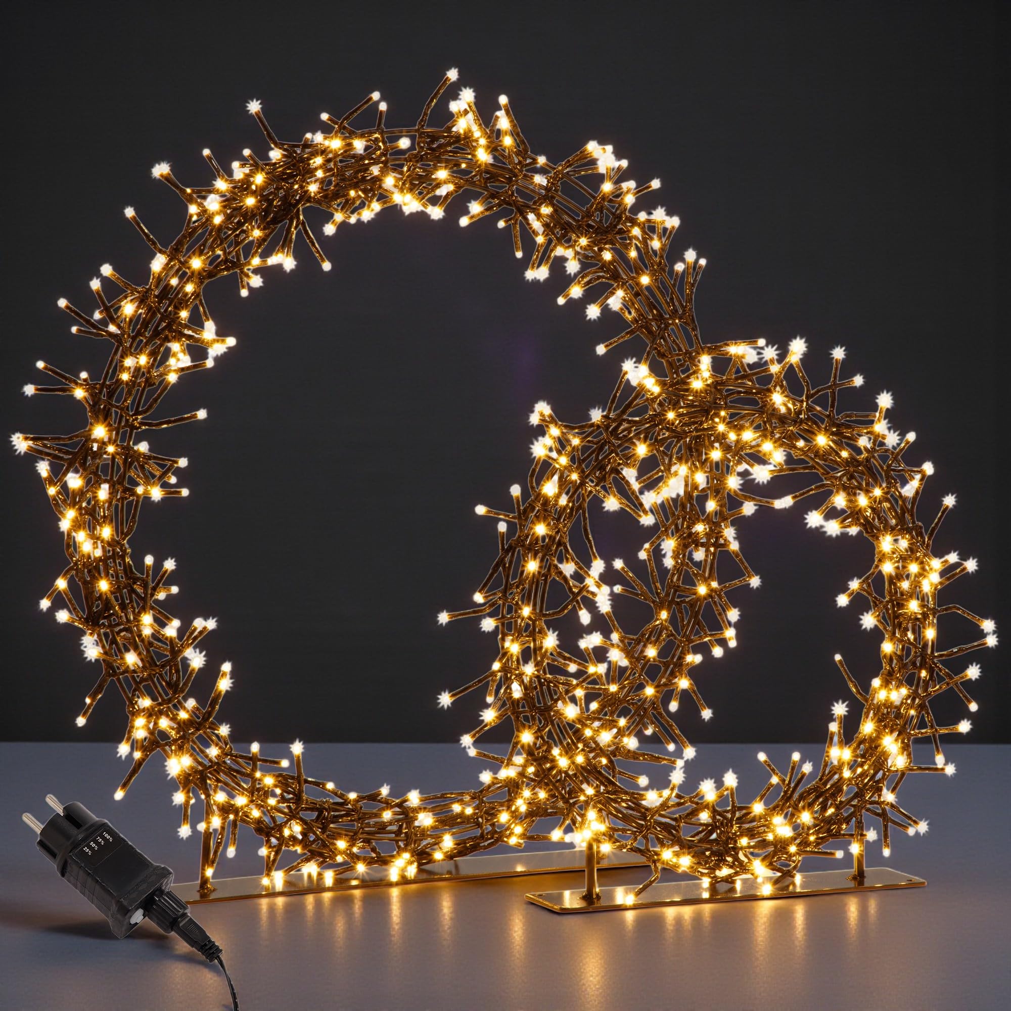 Meisterhome® LED Kerzring 2er-Set – Ø30 cm 280 LEDs & Ø45 cm 440 LEDs – Dekorationsring/Weihnachtskranz mit Beleuchtung – Warmweiß – Timer & Dimmer – für Innen- und Außenbereich