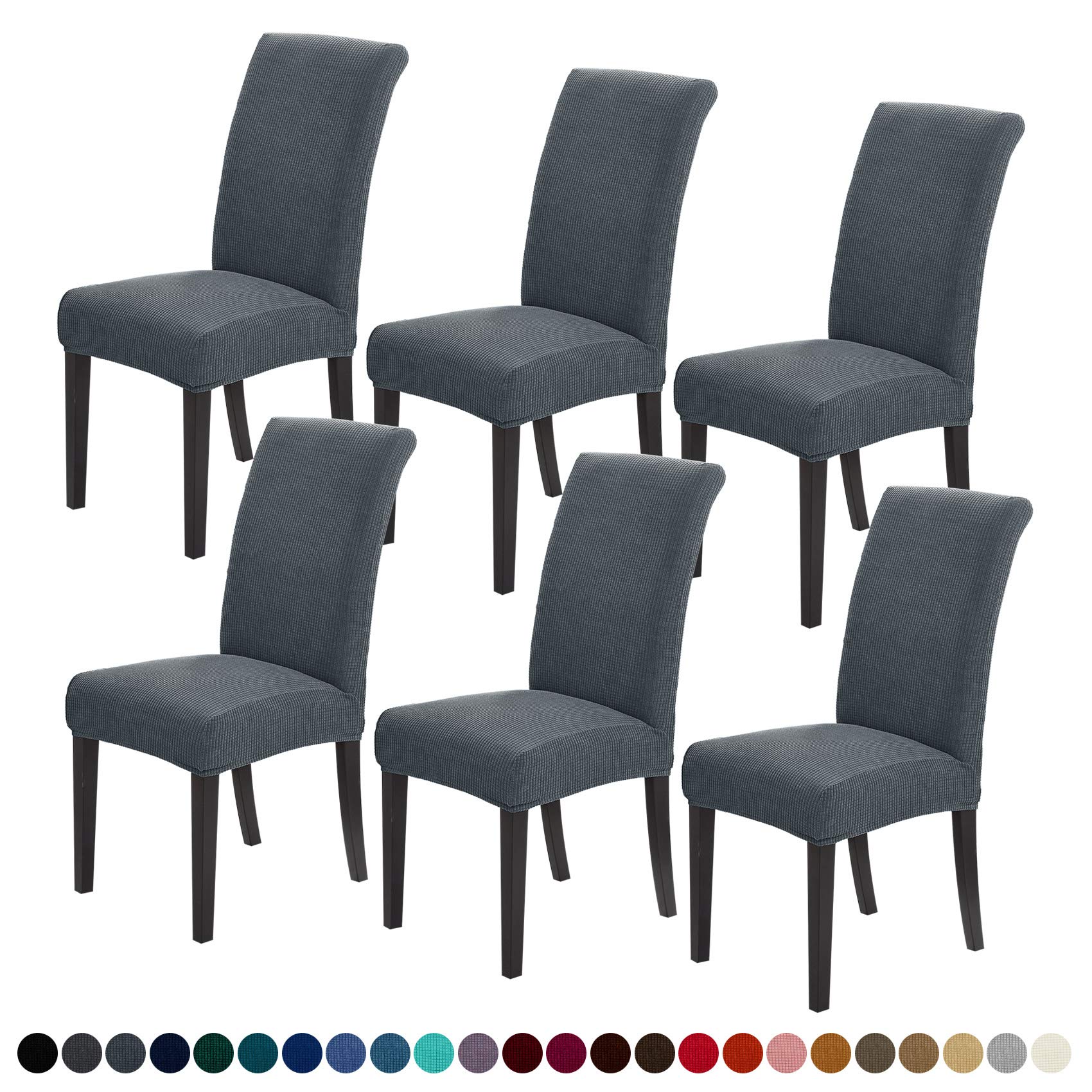 Joccun Chair Covers for Dining Room Set of 6, Dining Chair Slipcovers Stretch Dining Room Chair Covers Seat Protector,Washable Parsons Chair Cover for