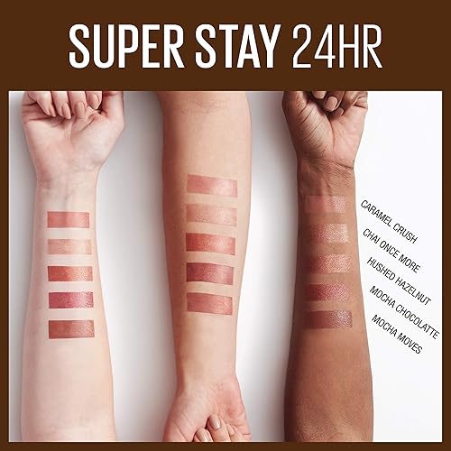 Miniatura 7 de MAYBELLINE SuperStay 24 - Lápiz labial líquido de 2pasos, edición café, color avellana (Hushed Hazelnut)