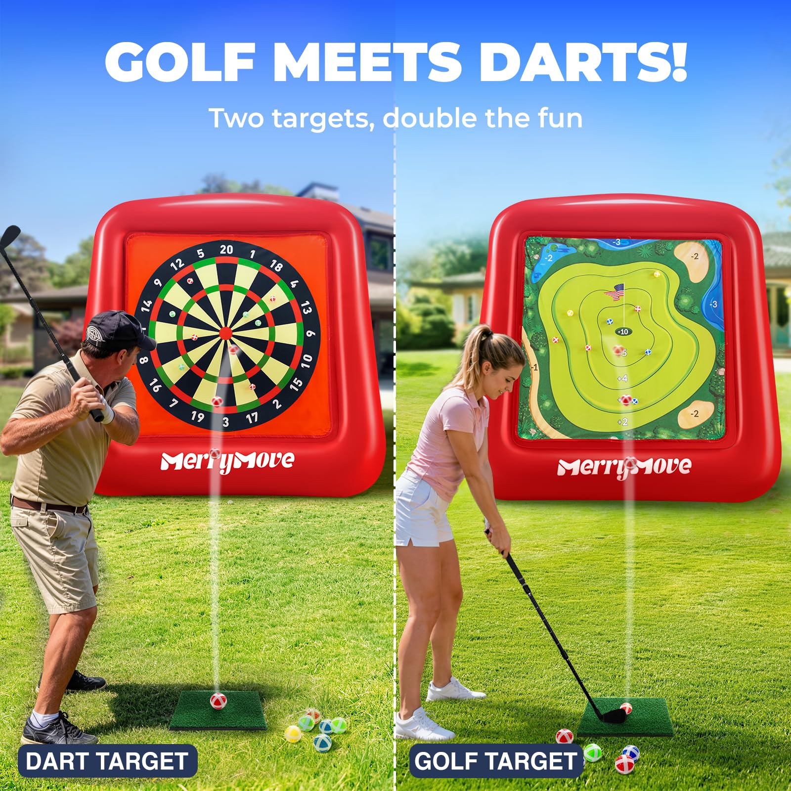 Diana de golf inflable gigante: objetivo de 6.5 pies para diversión en el patio trasero y la piscina