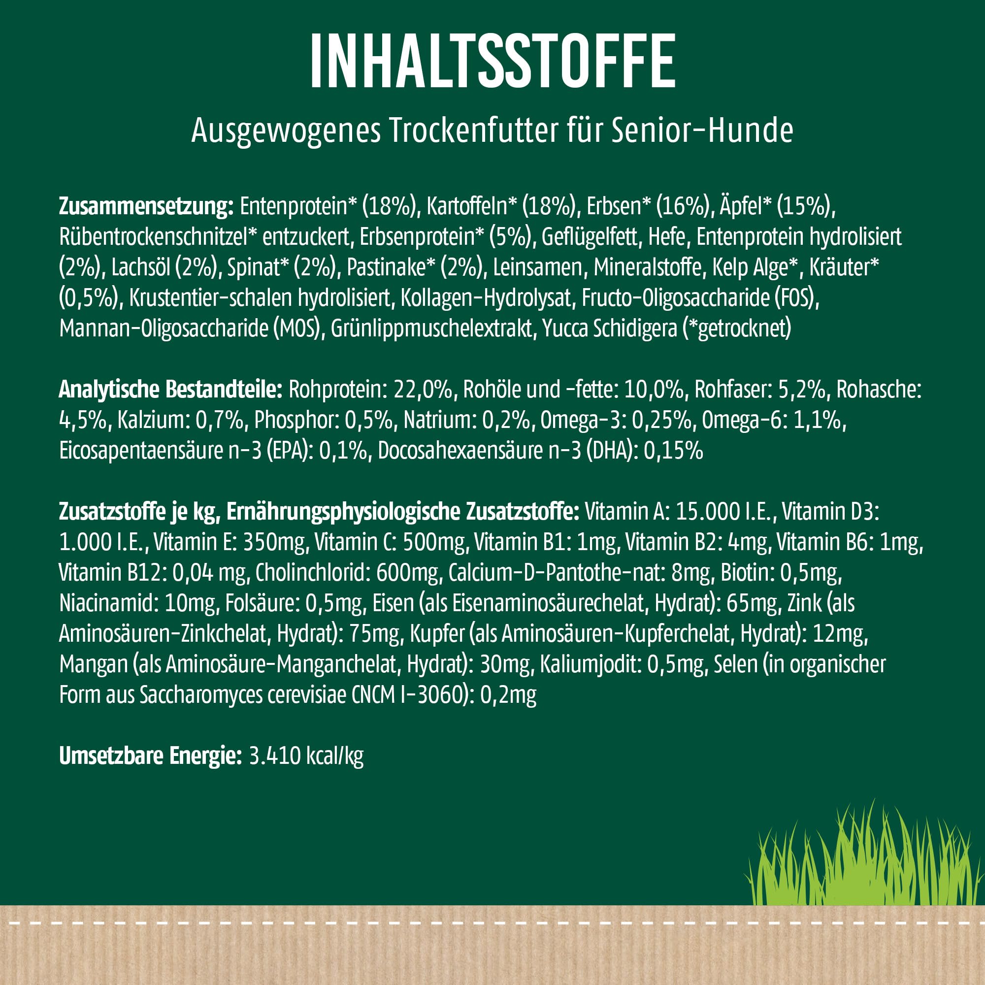 Christopherus Cane cibo senza cereali anatra senior + patata 26lbs