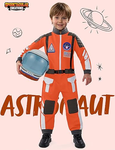 Miniatura 9 de Spooktacular Creations - Disfraz de astronauta con casco, traje de astronauta para niños pequeños, mono unisex para Halloween