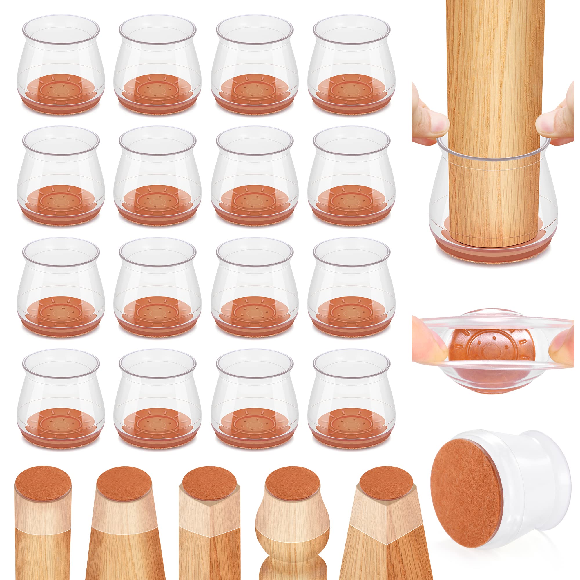 24PCS Upgraded Silicone Chair Leg Floor Protectors for Hardwood Floors, Felt Bottom Furniture Leg Cover, Ruby Sliders for Chair Legs, Non-Slip Round&Square Pads Caps to Scratch and Reduce Noise (B09MF8Y1SQ) Amazon Price History, Amazon Price Tracker