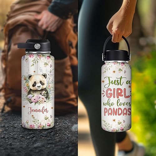 Vista 53 de Hyturtle Botella de agua personalizada de burro, botella de acero inoxidable aislada con nombre personalizado con tapa a prueba de fugas, 18 onzas
