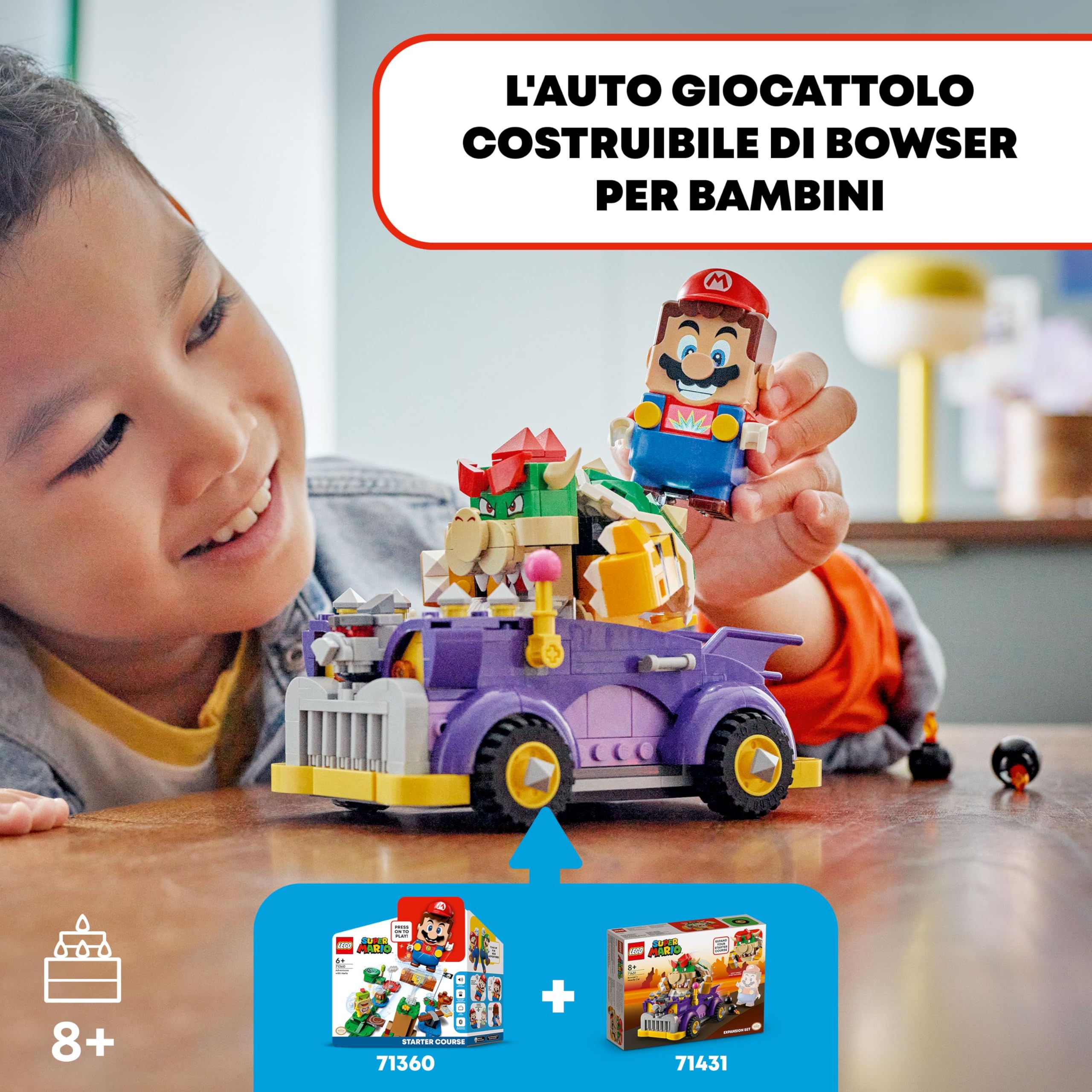 LEGO Super Mario Pack di Espansione Il Bolide di Bowser, Giochi per Bambini da 8 Anni con Personaggio e Macchina Giocattolo da Collezione, Regalo per Gamer da Abbinare a Uno Starter Pack 71431