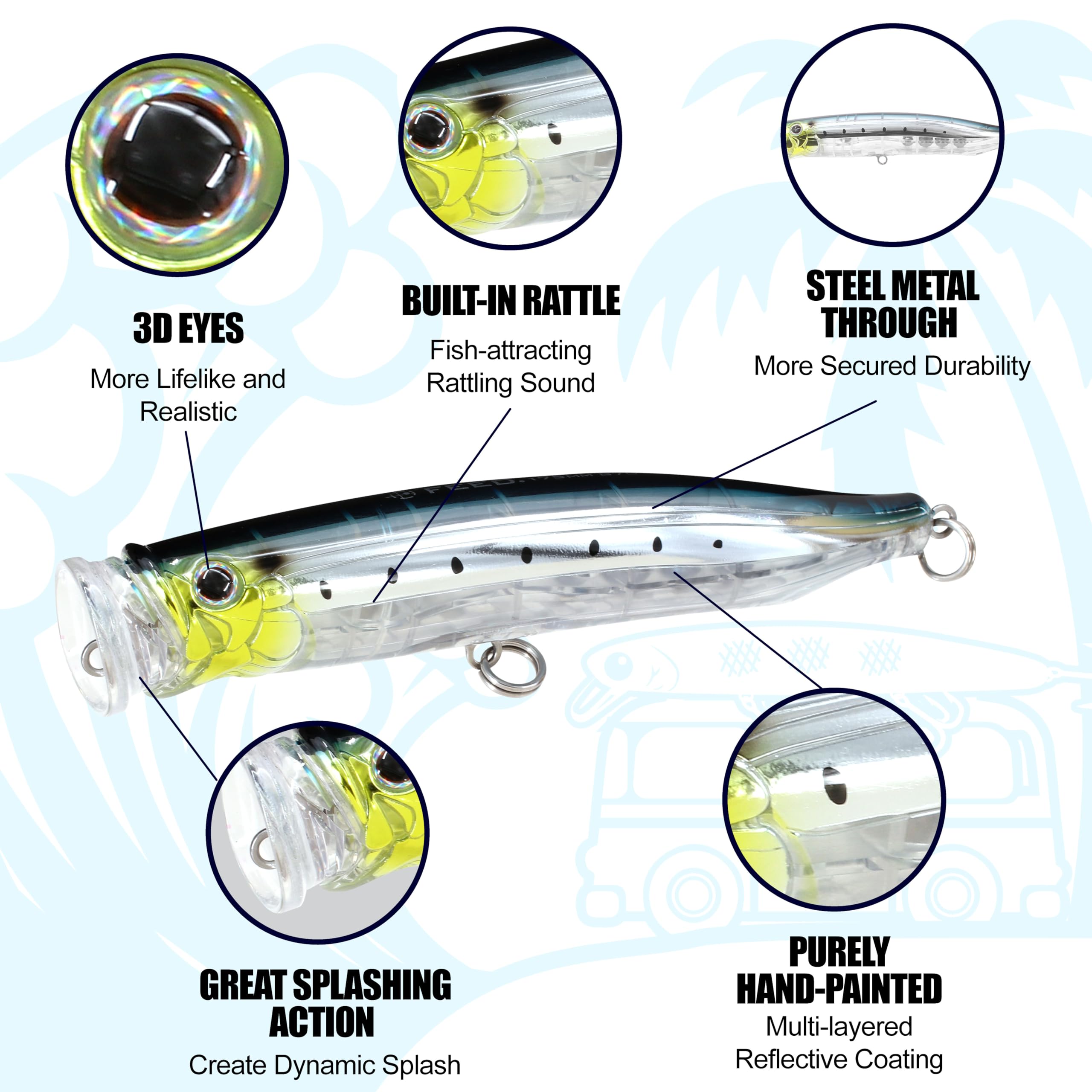 Tackle House Feed Popper 175 CFP175 N°22 Leurre Transparent