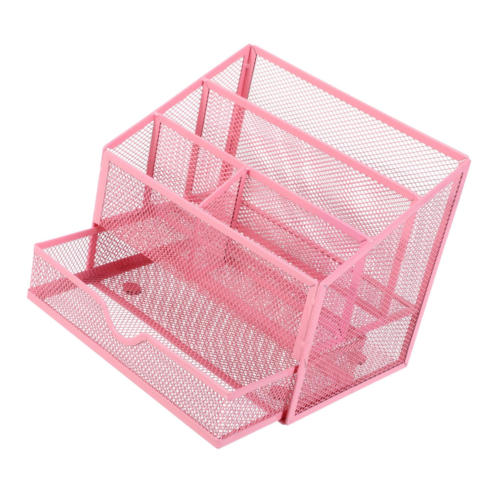 HZGFNBZ Multifunctional Metal Desk Pen Organiser with Sliding Drawer 5 Compartments File Letter Tray for Multifunctional