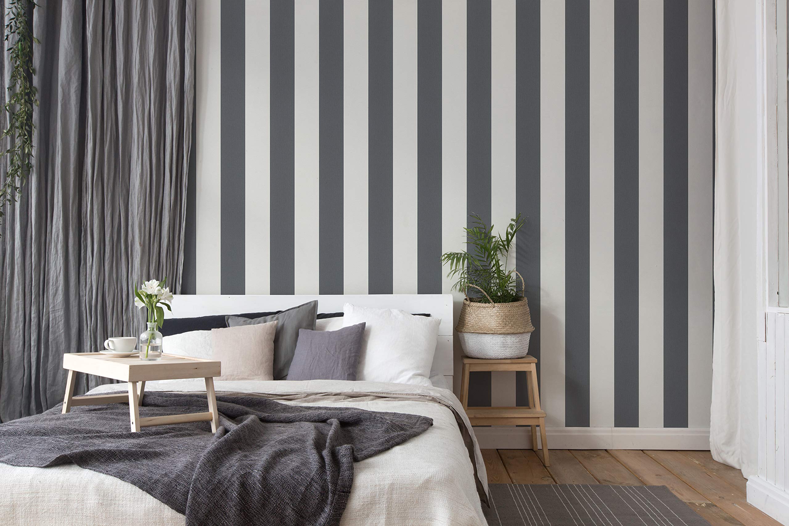 A.S. Création 179050 Papel Pintado, Gris, Blanco
