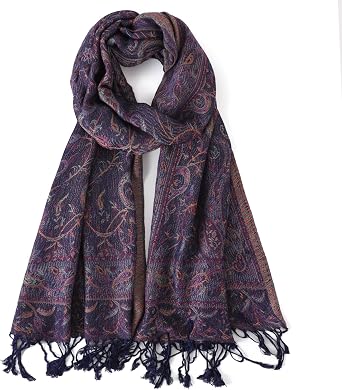 Pashmina Rave Scarf Women/Men Soft Silky Paisley Pattern Pashmina Shawl Wrap for Evening Dresses Travel