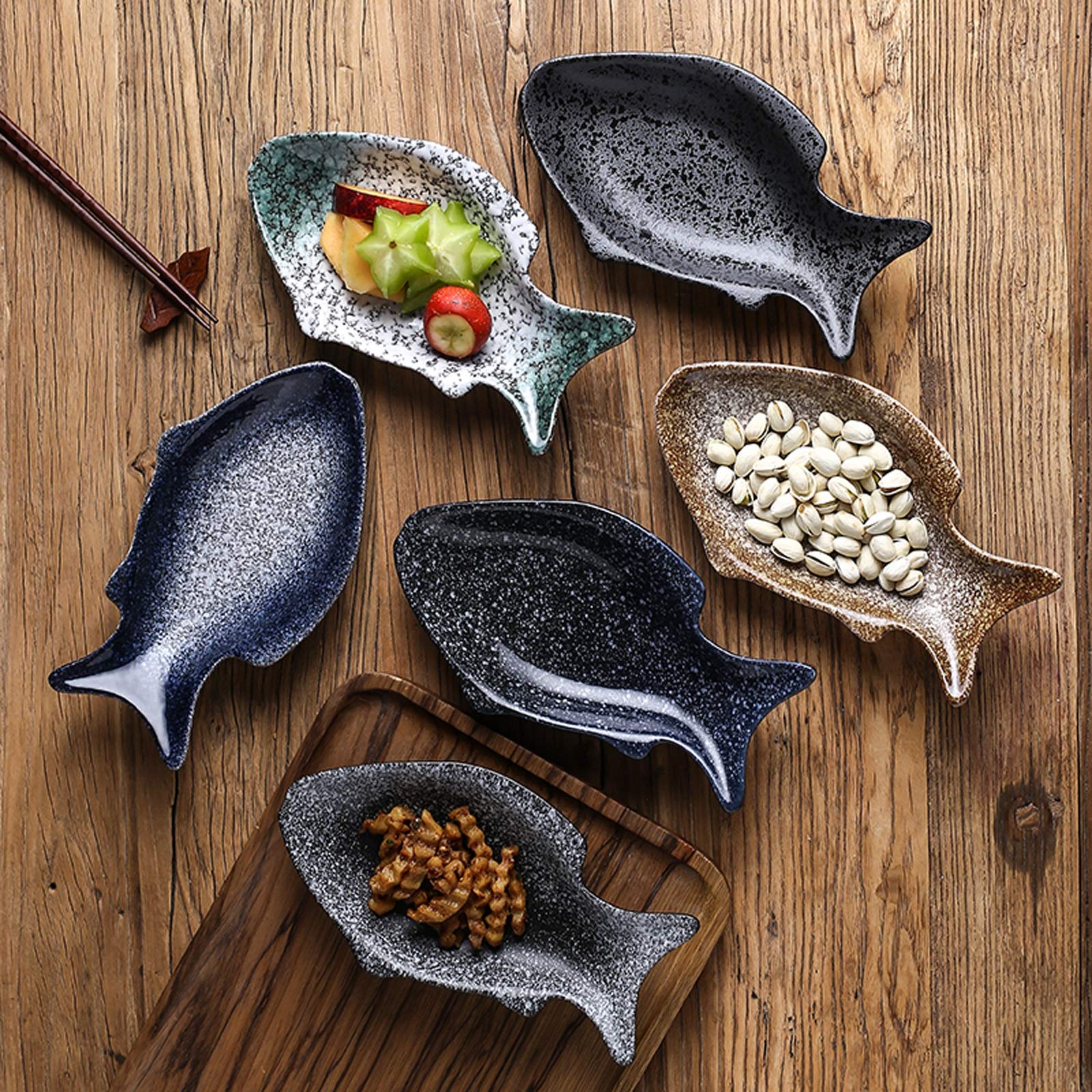 Ciotoline per aperitivo Piatti salsa a forma di pesce piatti in ceramica giapponese aceto di soia in ceramica aceto piastra di immersione condimento piattino condimento piatto ketchup ciotole di immer