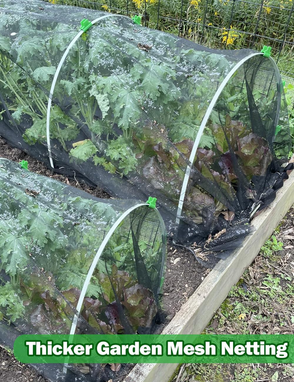 Wohohoho Filet anti-insectes de jardin épais - 2 x 10 m - Ultra fin - Noir - Protection du jardin - Couverture surélevée anti-déformation pour légumes, plantes, fruits, fleurs - Taux d'ombrage de 30 %