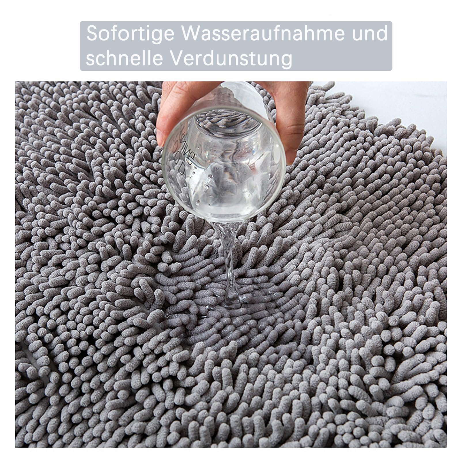 Clean mat, Premium cleany mat Hund 60 x 90 cm,Schmutzfangmatte Hunde,wasserdicht Teppich für Hund,Fußmatte Innen waschbar,für Eingang,Haustür & Flur,Dunkelgrau-80 x 120 cm