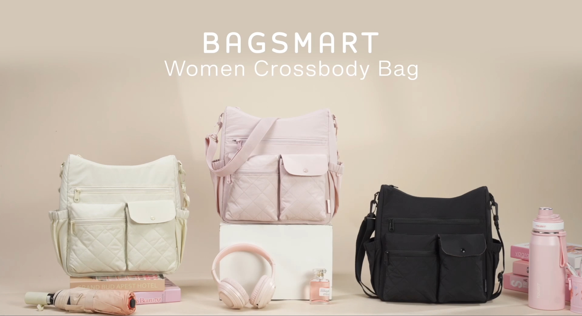 Bolso cruzado BAGSMART nylon para mujer miniatura 7