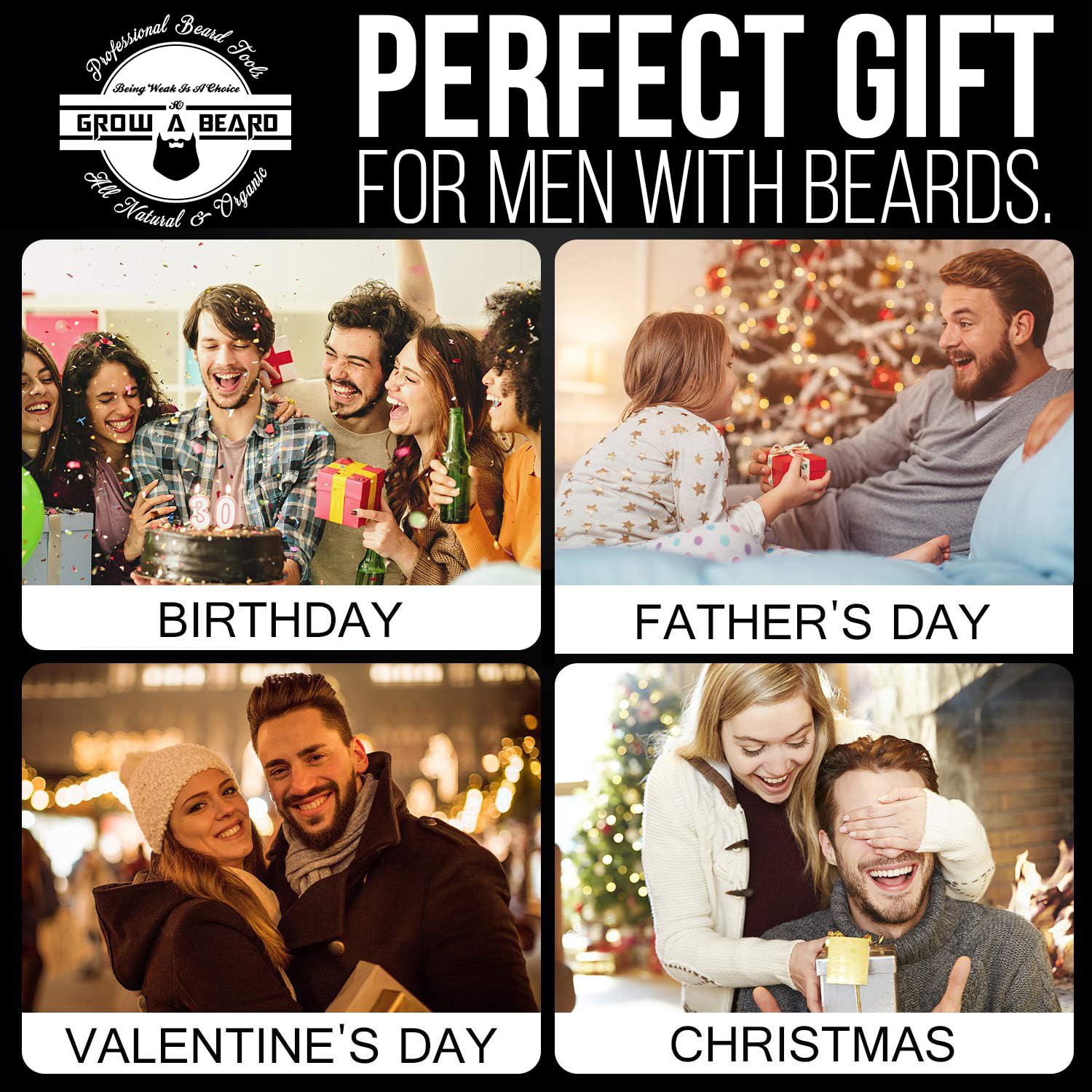 Beard Oil for Men, 2oz Sandalwood & 2oz Citrus Scent, with Jojoba & Argan Oil, Beard Moisturizer, Softener, & Conditioner, All Natural, (2 Pack)